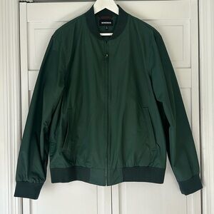 Bonobos The Boulevard Bomber Jacket Large Dark Green Water Repellant